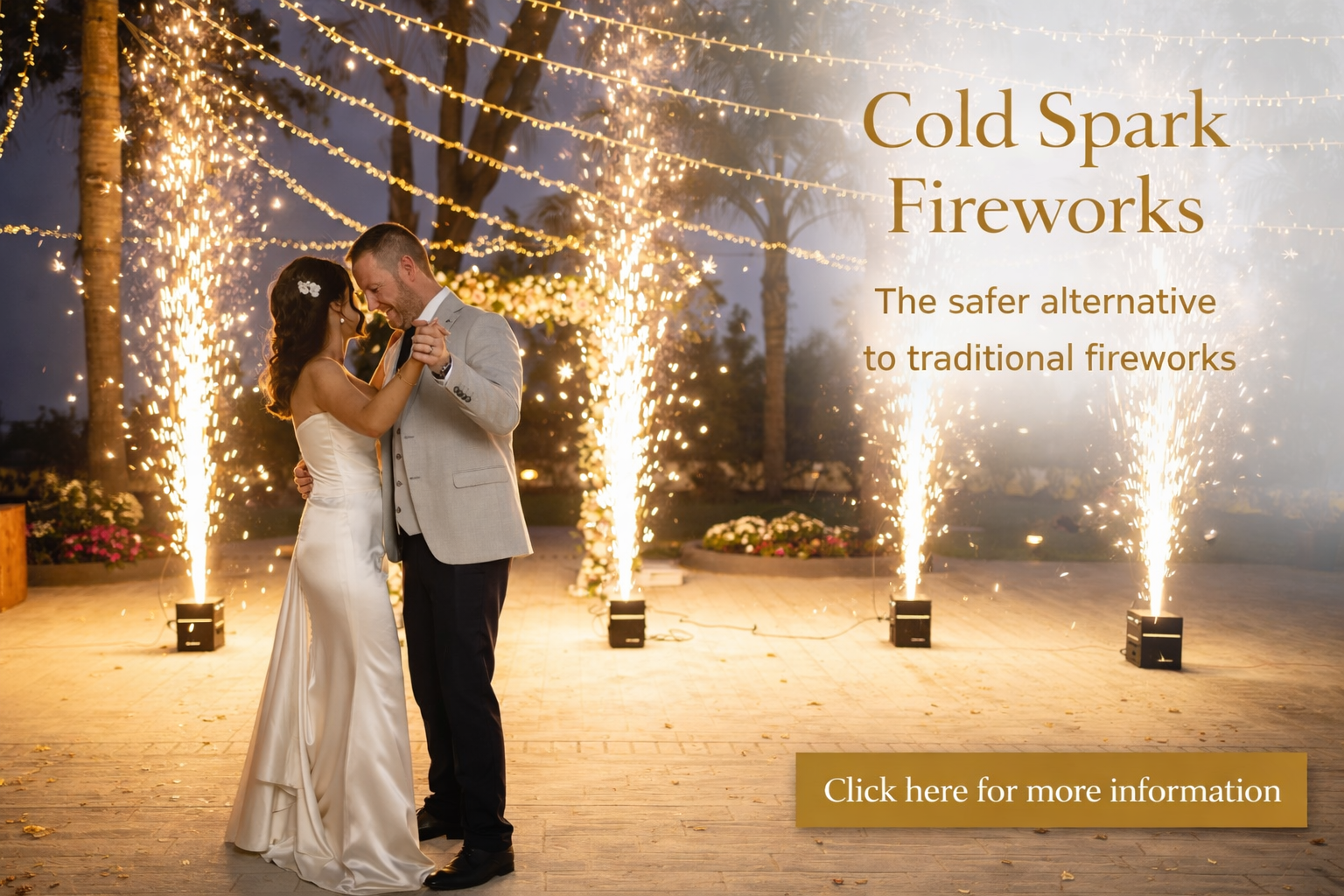 Cold fireworks for weddings Marbella