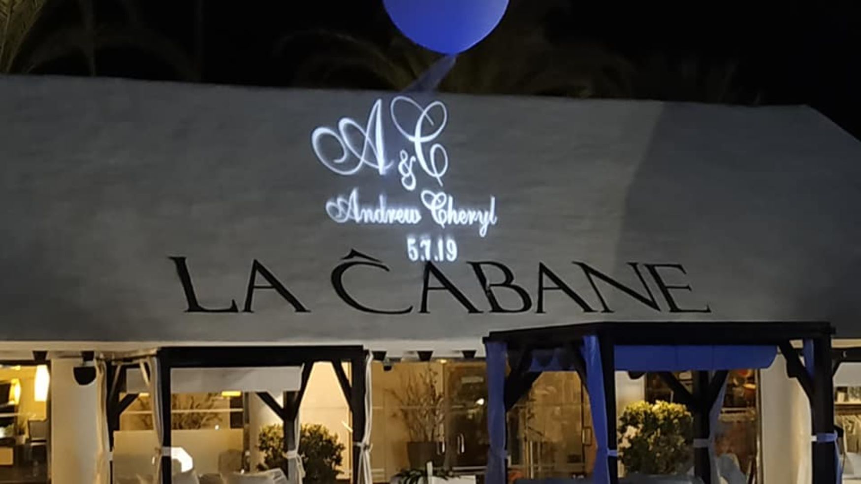 Projected lettering Marbella 